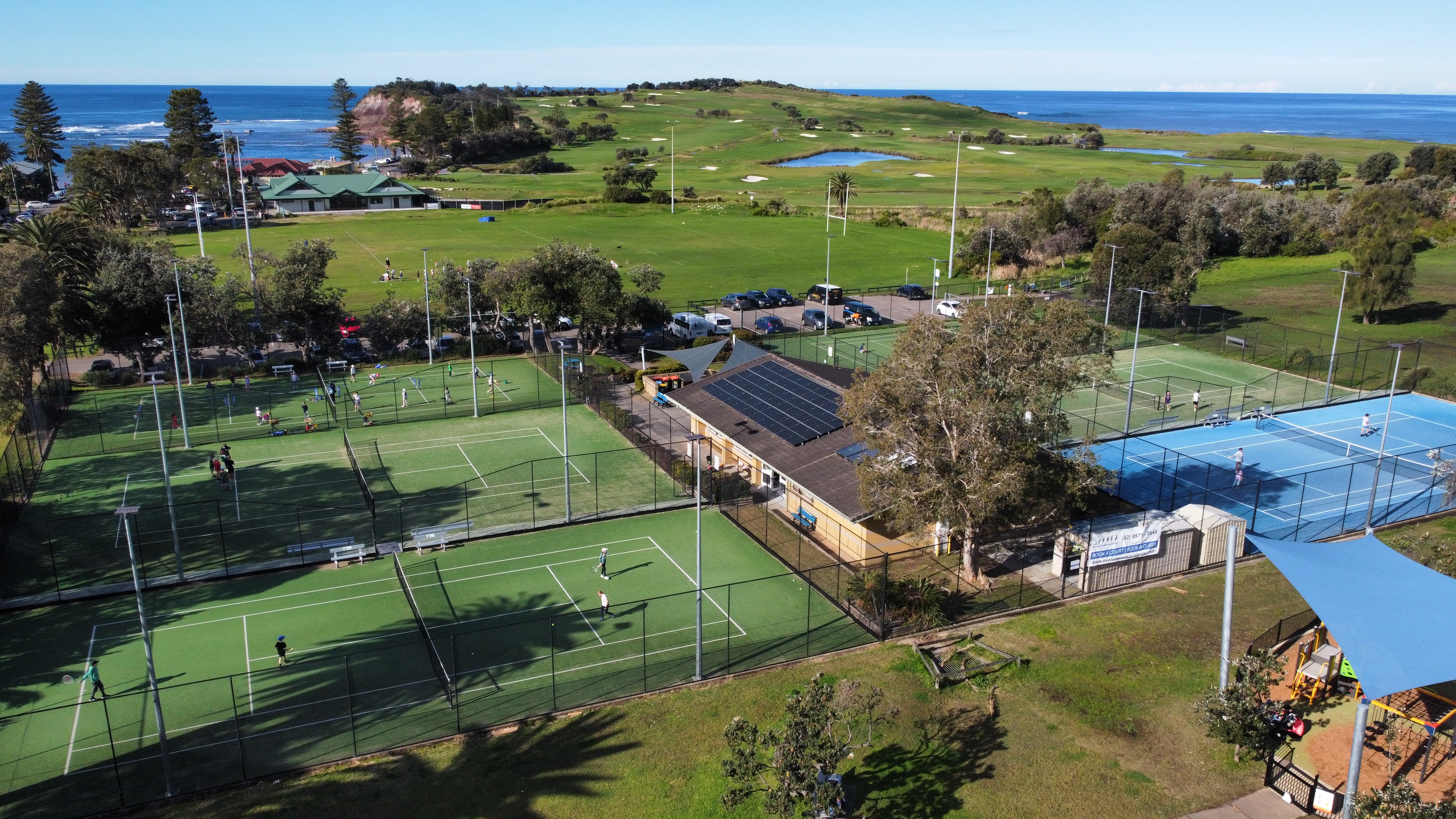 Aerial view of Collaroy Tennis Club tennis courts